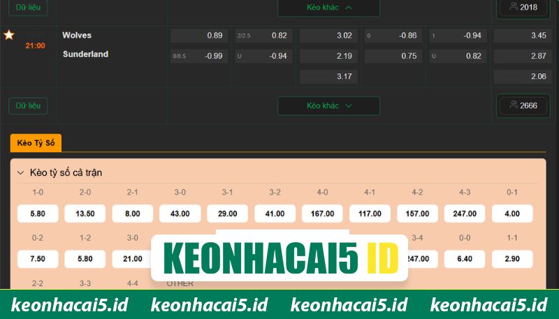 Dự đoán kèo đấu Wolves vs Sunderland